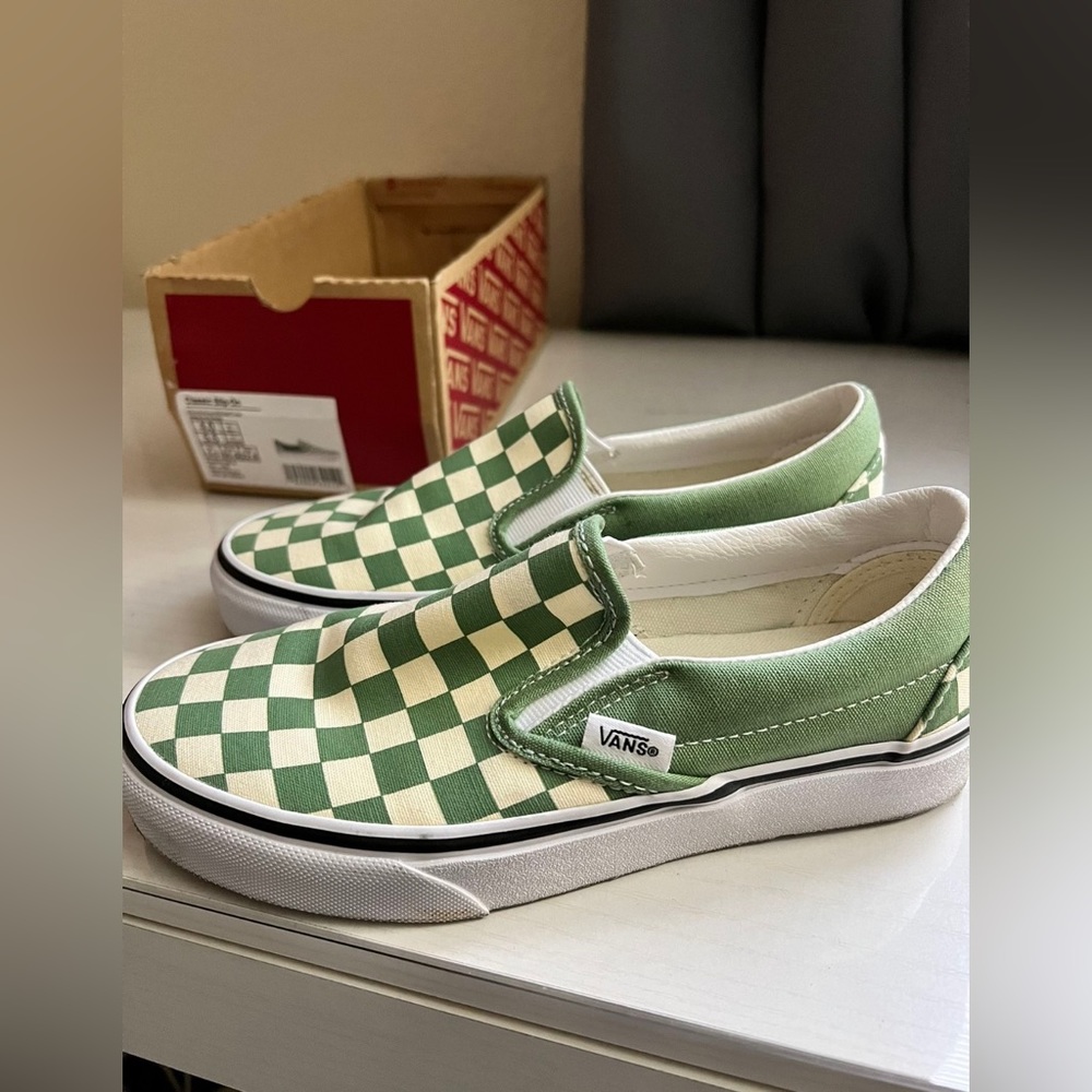 Green Checkerboard Vans